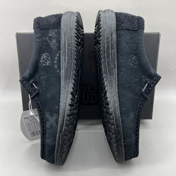 Hey Dude x Jelly Roll Wally Sneakers Men's Size 10 Black Suede Slip On Shoes NEW - Picture 7 of 11